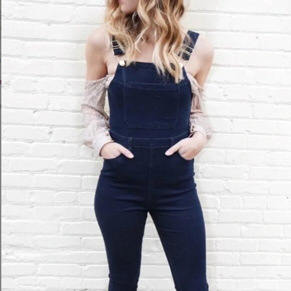 Second Skin | High Rise Skinny Overalls - S - Picture 1 of 11